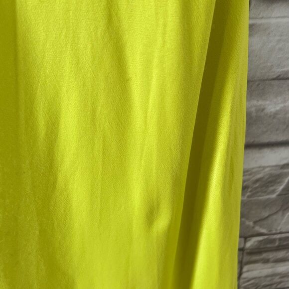 Zara || Neón Green Yellow Sheath Strap Cowl Neck Maxi Slit Dress Small - Picture 4 of 9